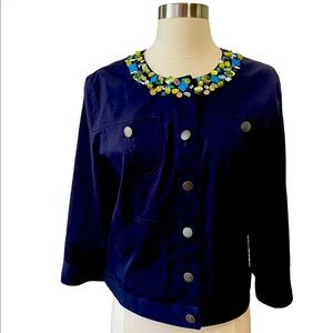 Ruby Rd. Women’s Jacket Navy Blue in Color Size 10